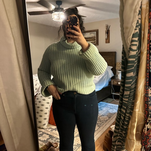 Blue Turtleneck Chunky Sweater - Picture 7 of 7